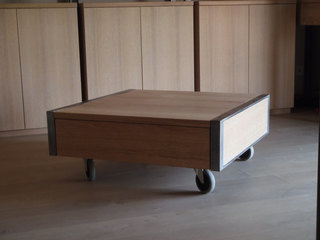 Table de salon bois et fer